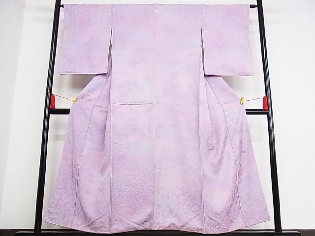 紫とクリーム 着丈 154 cm 裄丈 69 cm 訪問着［紫クリーム・光琳松］