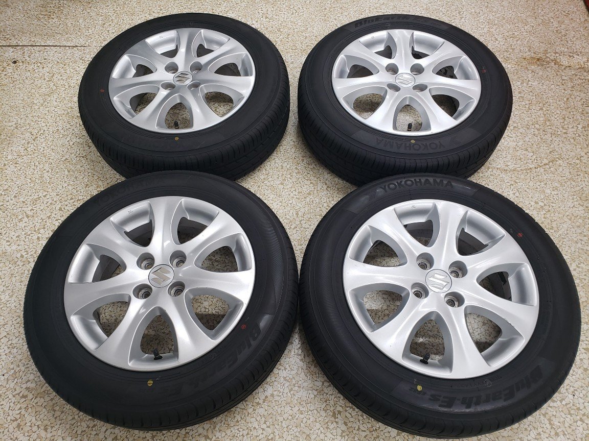 ◎外したてバリ溝セット スイフト純正 15inc 5.5j +45 100/4H 22年製国産 175/65R15 175/65-15 ヨコハマ BluEarth Zc83S ZC71S ZC31S