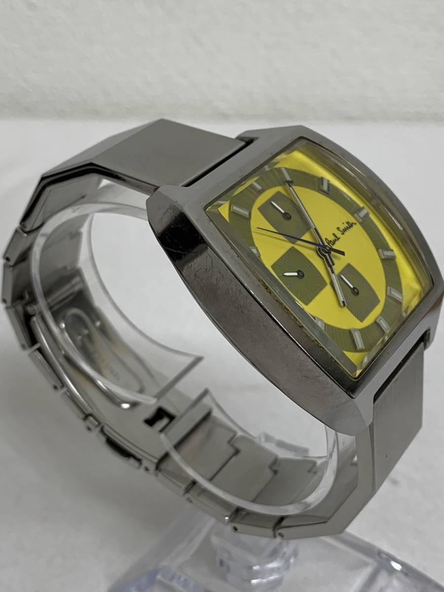 Paul Smith ポールスミス 0530-H00893 クロノグラフ SS イエロー文字盤 