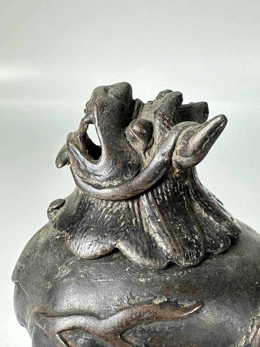 中国古美術 時代物 古銅 唐物 中国美術 明朝 明代 古銅製 獅子香炉