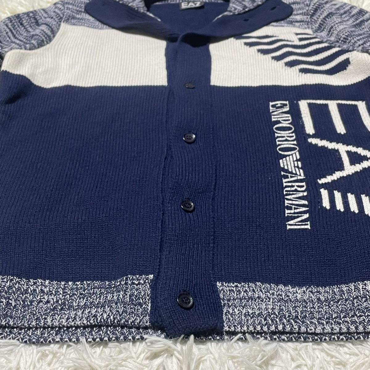 極美品◎希少L エンポリオアルマーニ ロゴニットジャケット 