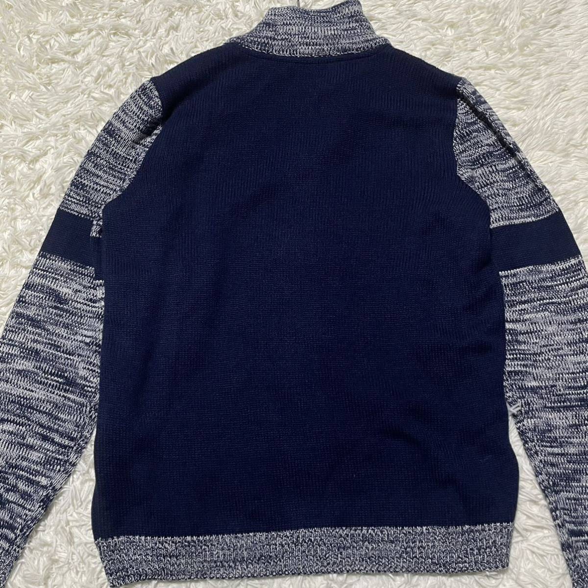 極美品◎希少L エンポリオアルマーニ ロゴニットジャケット 