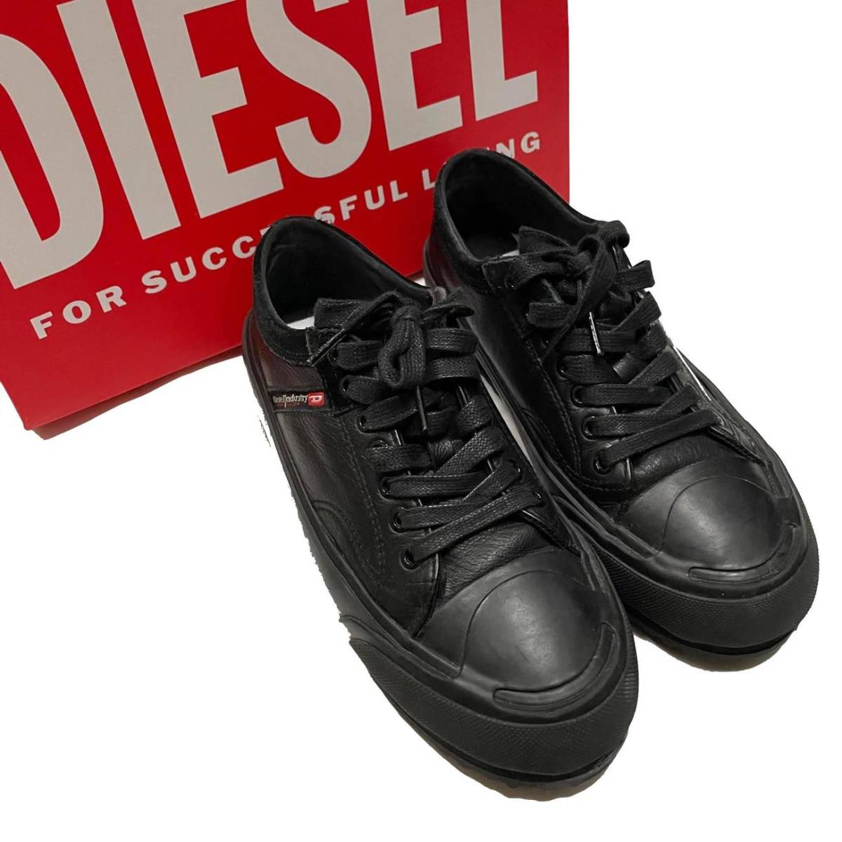 DIESEL ディーゼル S-PRINCIPIA LOW レザーローカットスニーカー 定価29，700円 26.5cm メンズ 革靴 レザーシューズ 箱付き 男性用 ブラック
