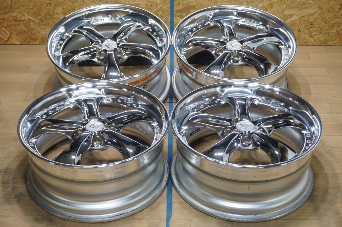 人気 I862【希少】WORK VS-KF ☆ PCD114.3 8J+38 メッキ ドリフト JDM 