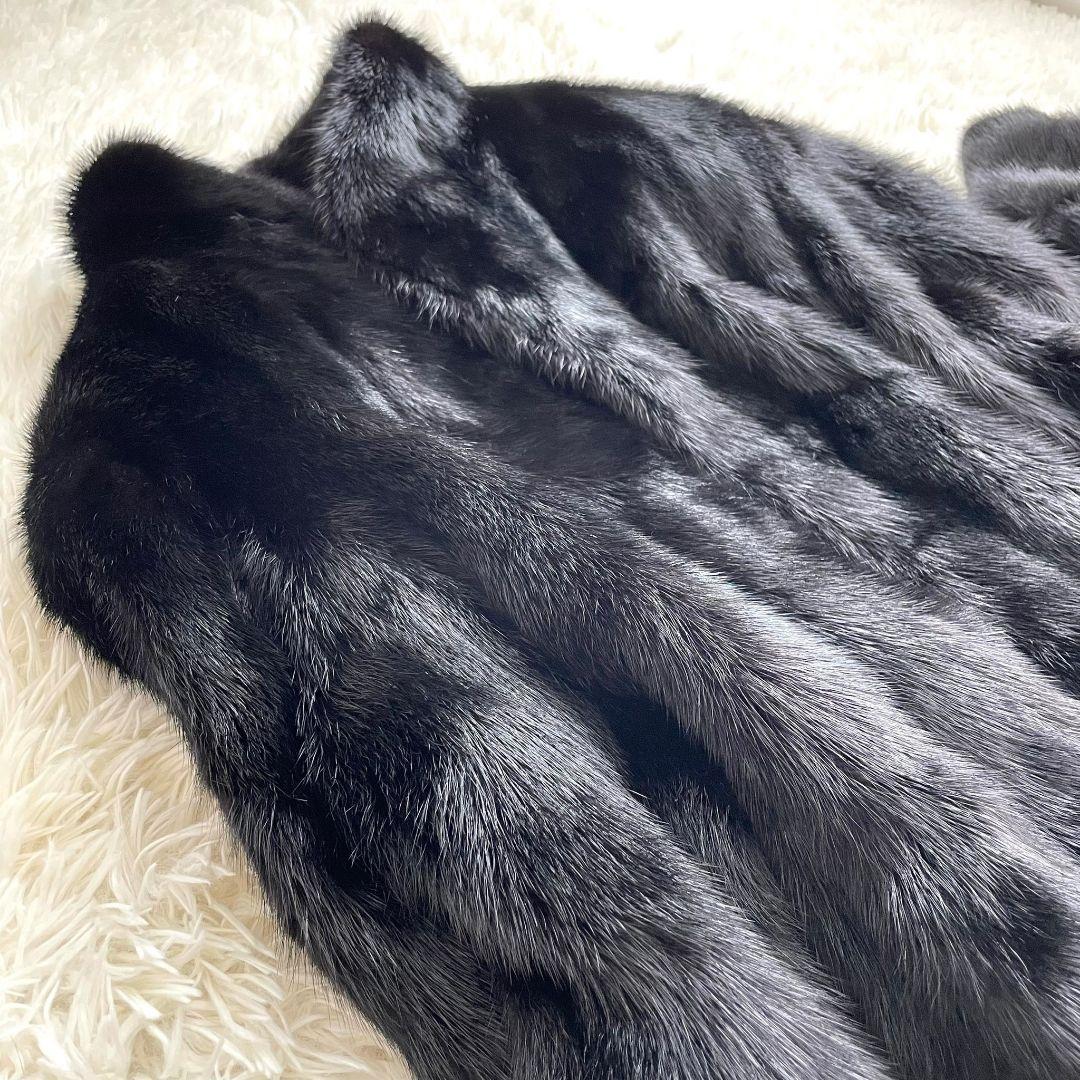 毛皮 リアルファー ミンク ヘリンボーンファーコート 13 大きいサイズ