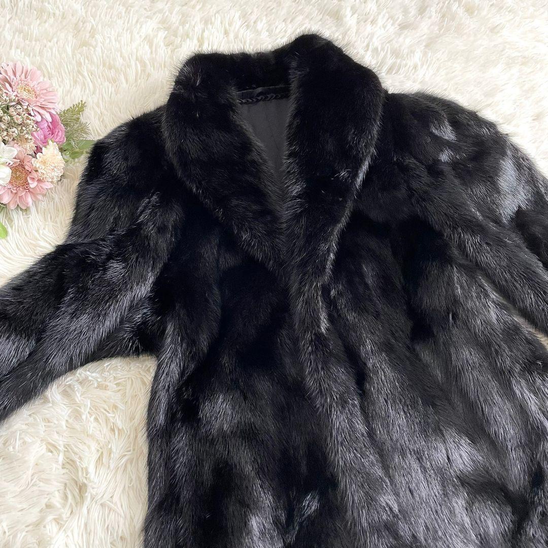 毛皮 リアルファー ミンク ヘリンボーンファーコート 13 大きいサイズ