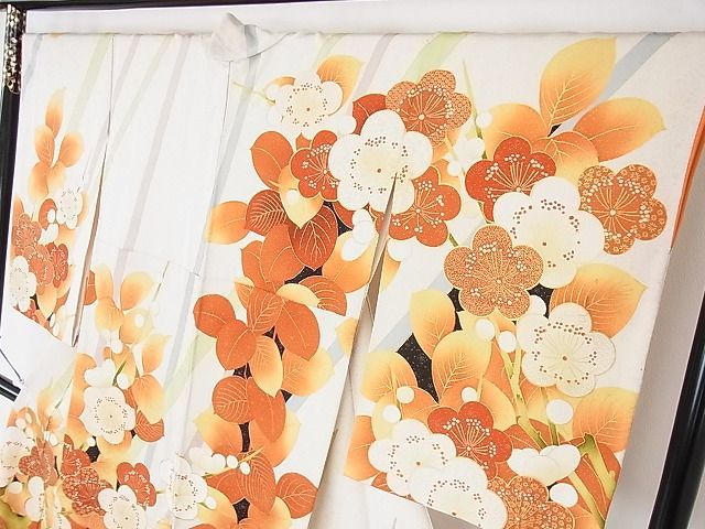 平和屋2□訪問着 駒刺繍 枝梅 暈し染め 金彩 金通し