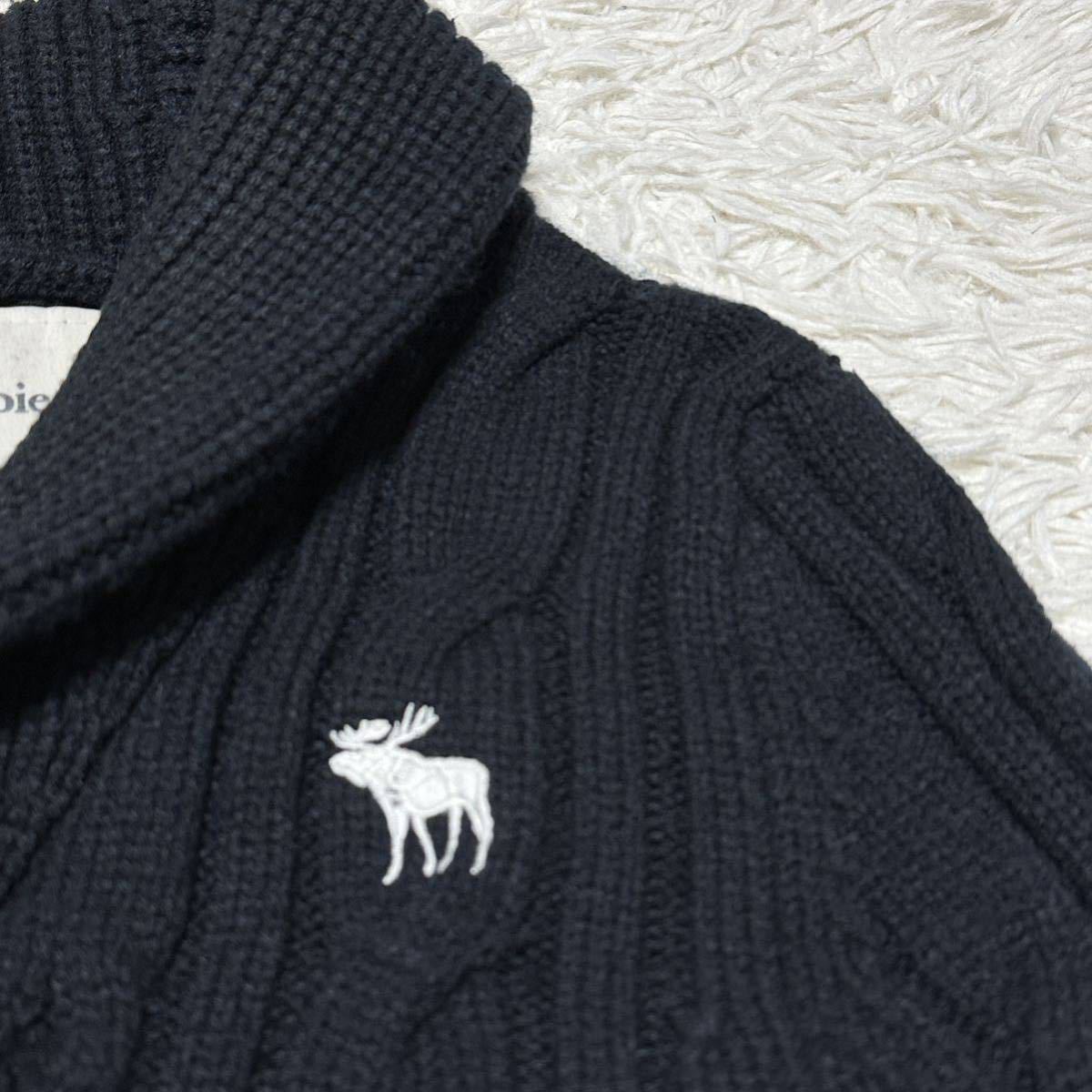Abercrombie & Fitch【アルパカ混、手触り◎】ショールカラー ケーブル 