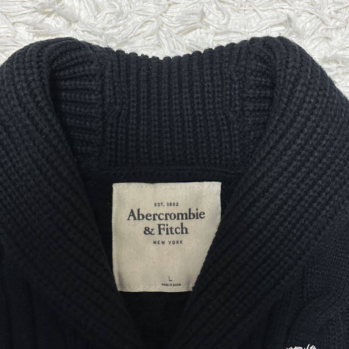 Abercrombie & Fitch【アルパカ混、手触り◎】ショールカラー ケーブル 