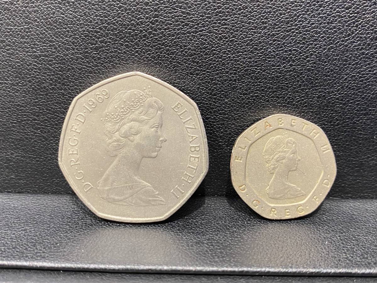 イギリス ポンド GBP 旧硬貨 エリザベス 国章 1969年 1982年 1983年 