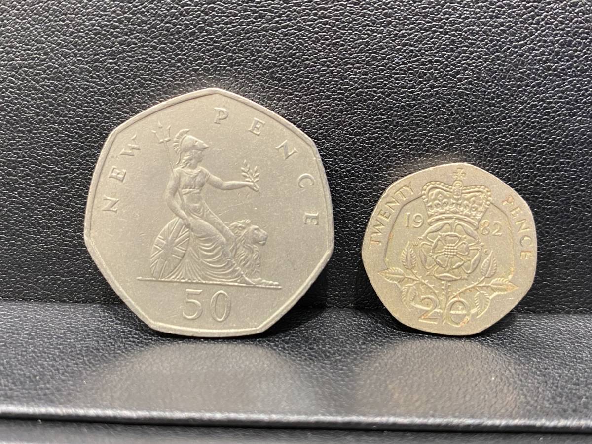 イギリス ポンド GBP 旧硬貨 エリザベス 国章 1969年 1982年 1983年 