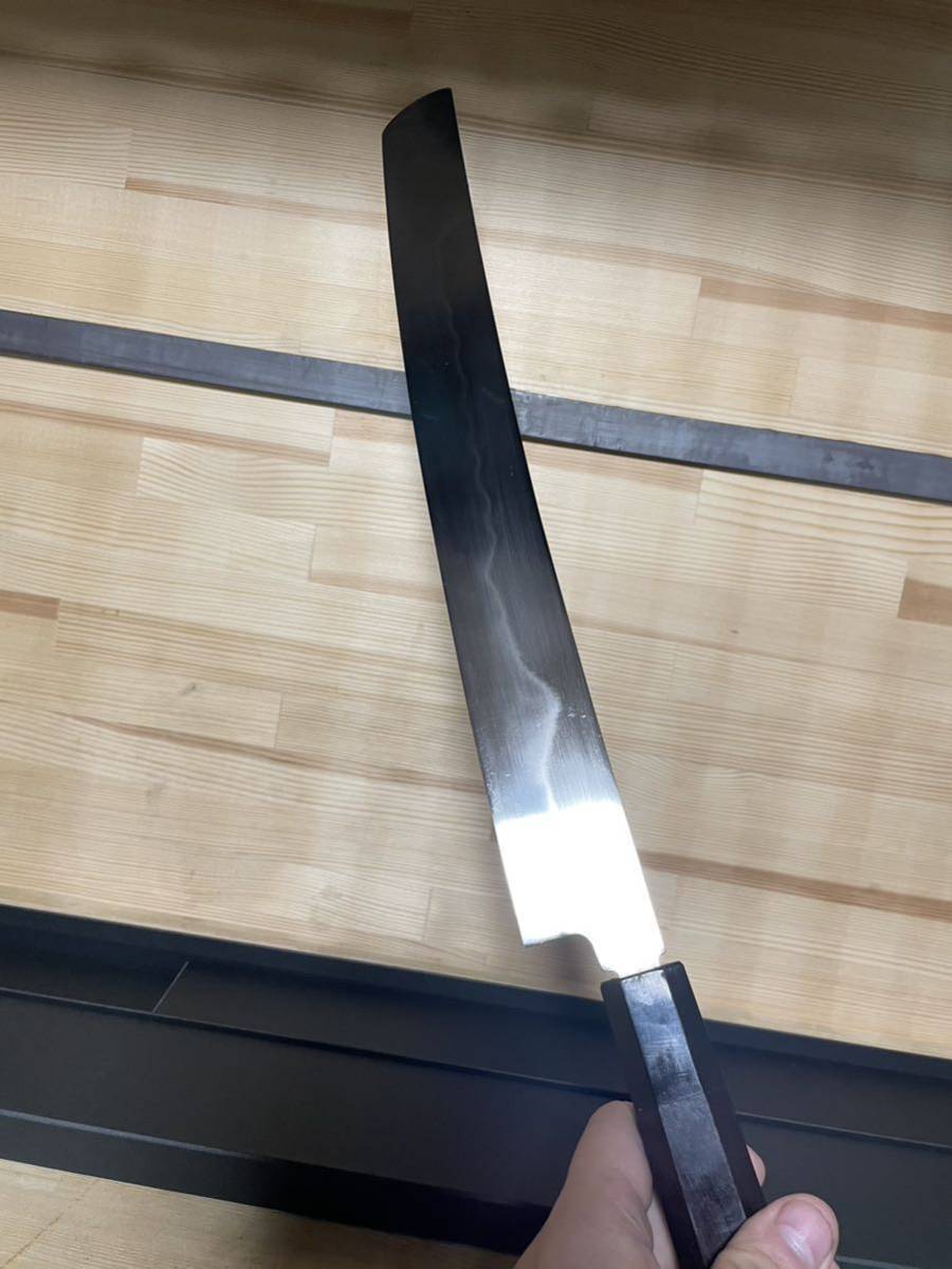 包丁 和包丁 刺身包丁 先丸 尺一 鬼反り 富士山 本焼 箱付 未使用品