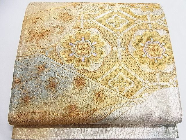 平和屋-こころ店□中国三大刺繍 スワトウ刺繍 汕頭刺繍 袋帯 花唐草文