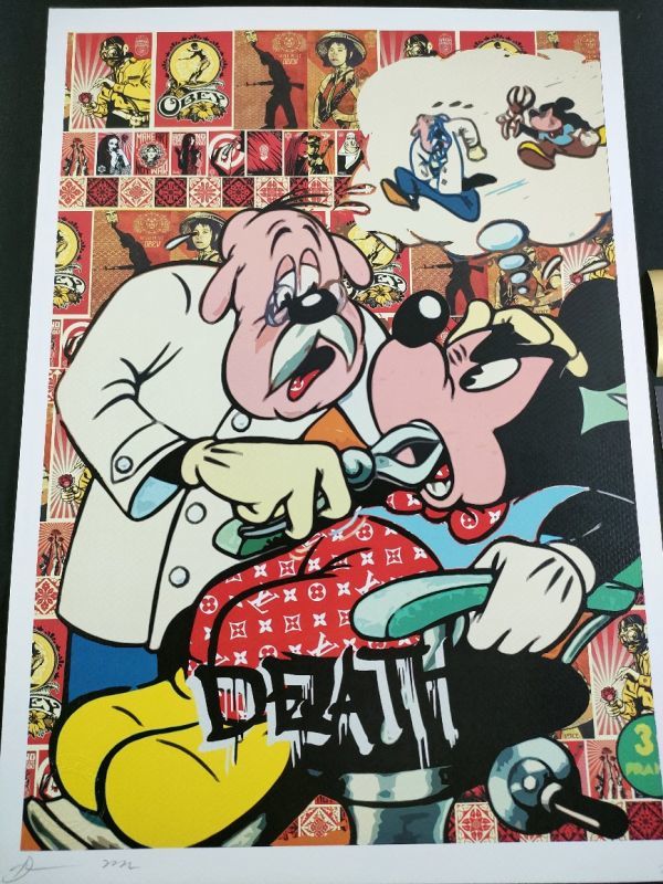 超希少 DEATH NYC ベッカム ルイヴィトン ポスター 絵画 現代アート 世界限定100枚 DEATH NYC アートポスター 29 希少作品 ミッキーマウス