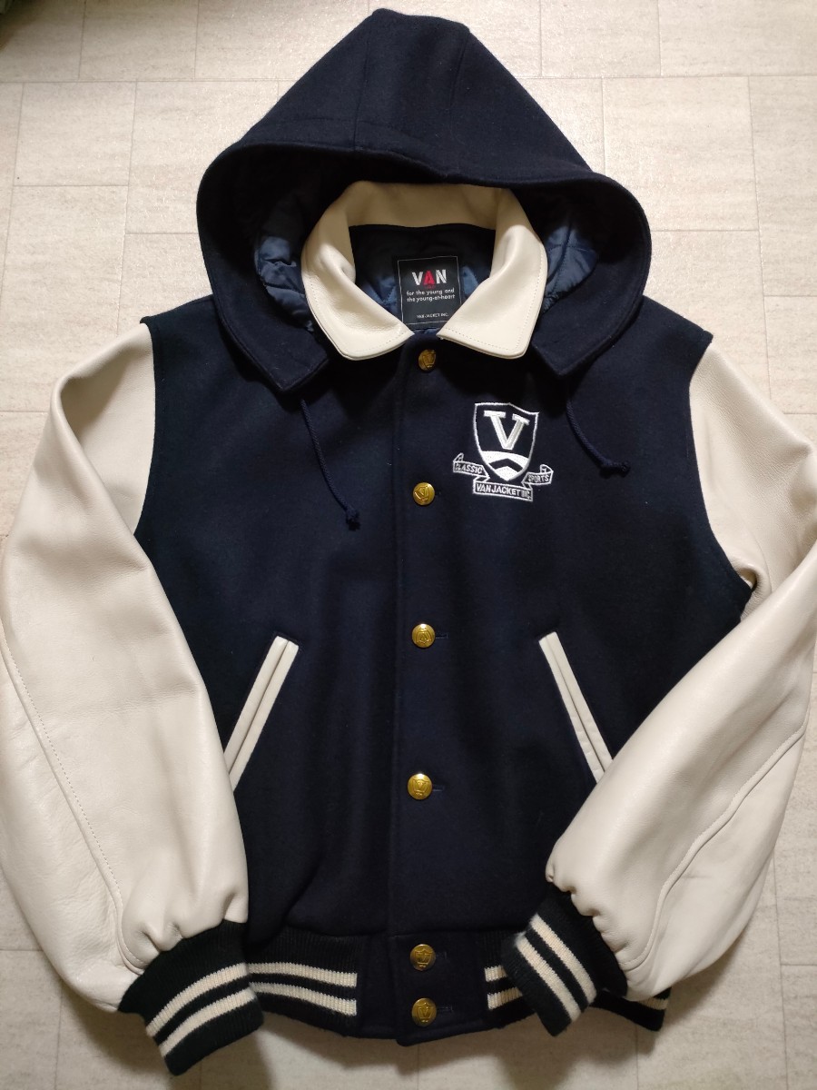 サイズ：L 美品 日本製 ◇VAN JAC ヴァン ヂャケット 袖牛革 袖革 