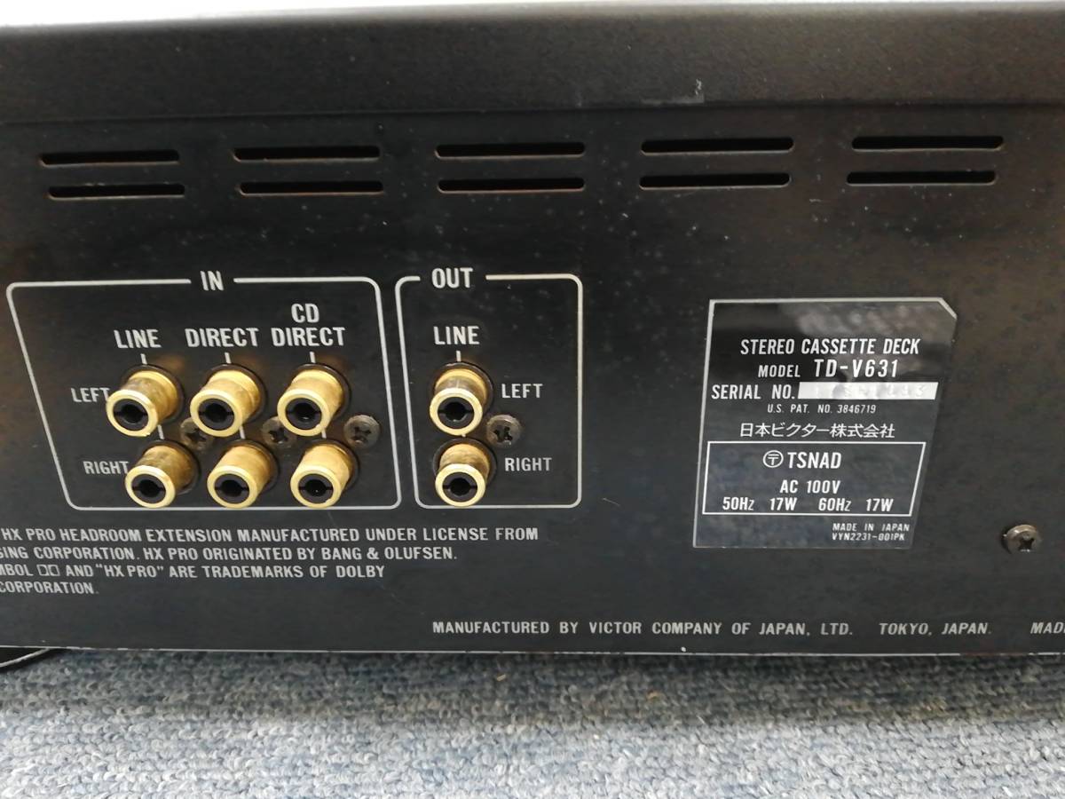 Victor TD-V631 3ヘッド カセットデッキ Dolby B⁄C HX PRO 再生