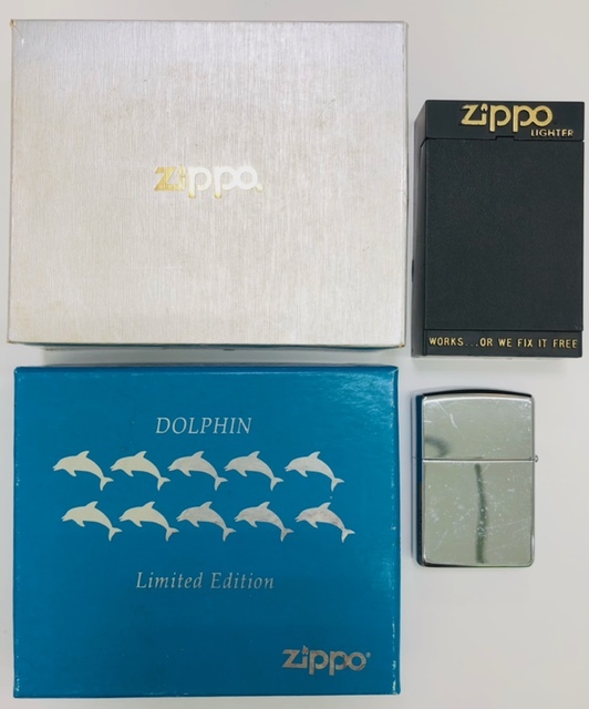 UWA(6738-7775)ZIPPOライターまとめ　特別限定品◆オリジナルハンディ灰皿付◆　DOLPHIN◆SILVERネックレス 付◆他　喫煙具　ライター