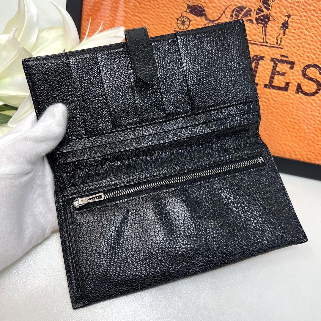 1円スタート HERMES エルメス ベアン スフレ 二つ折り長財布 ロング