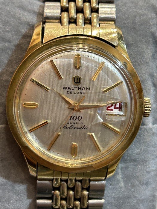 希少【WALTHAM DELUXE 100 JEWELS Rollmatic ウォルサム デラックス