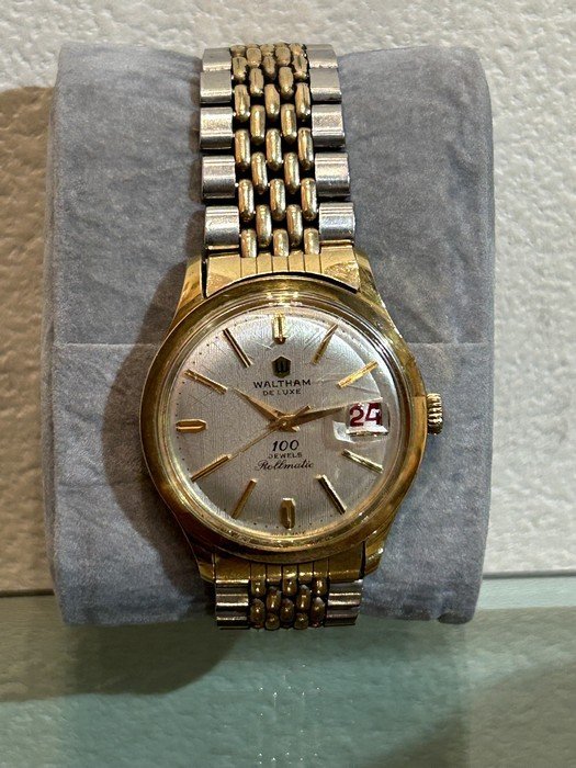 希少【WALTHAM DELUXE 100 JEWELS Rollmatic ウォルサム デラックス