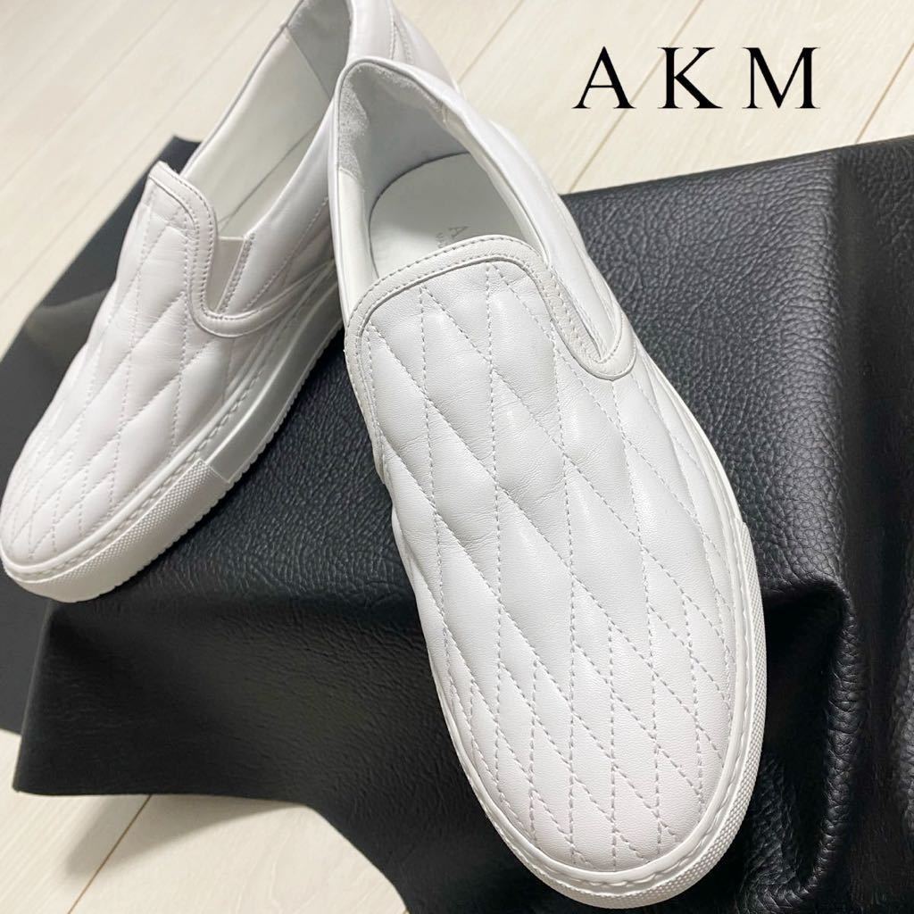 AKM エーケーエム AKM DIA SLIP-ON ダイヤキルト スリッポン 42 スニーカー 新品未使用 2020 S/S COLLECTION 完売品 PORTORINO CALF 牛革