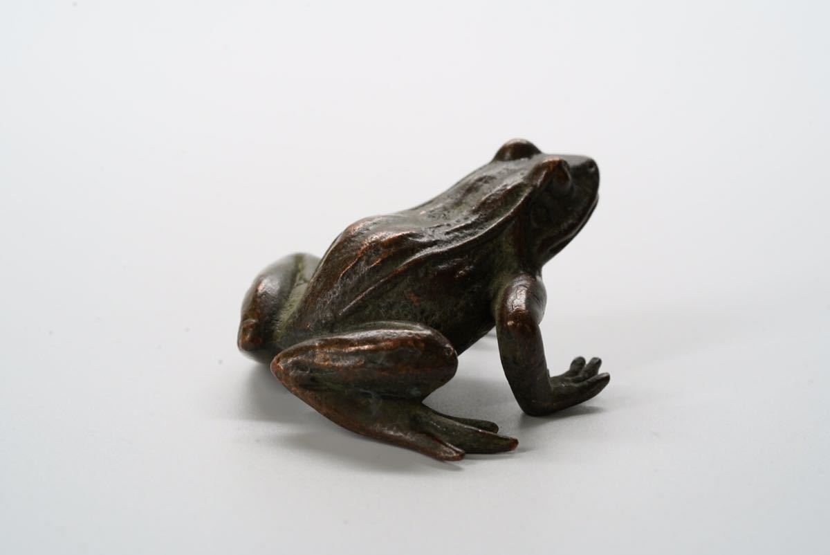 正規品，人気SALE 古銅製 唐銅 蛙 置物 155g 古美術品 骨董品