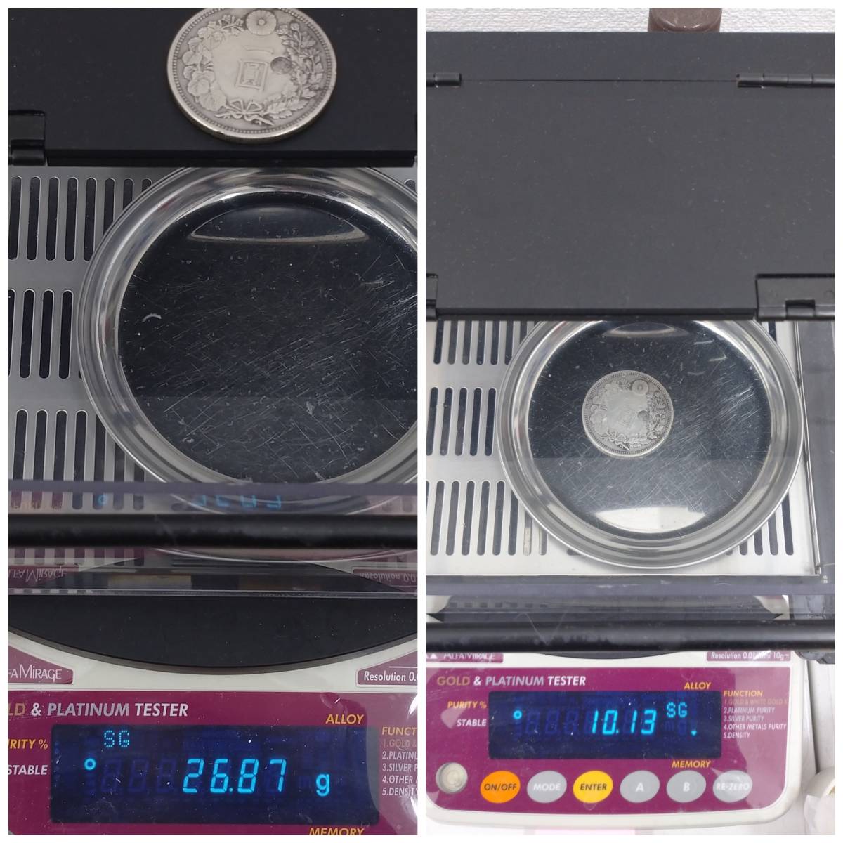 3656D 一圓銀貨 丸銀 右打 明治15年 大日本 大型銀貨 大型硬貨 古銭 重 