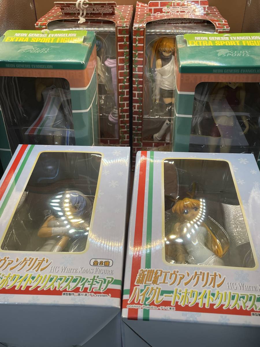 【エヴァ フィギュア6体 まとめ売り+おまけ多数 未開封品 】EXウインター全2種 + 同スポルト全2種 + HGホワイトXマス全2種 レイ アスカ