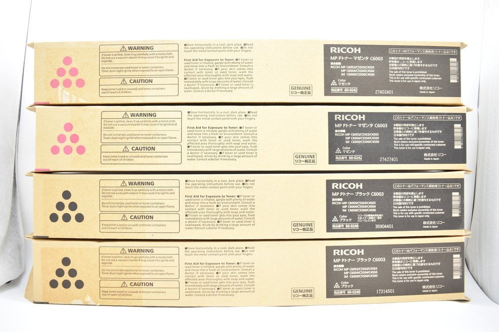 未使用 リコー 純正 トナー C6003 2色4本（マゼンタ・ブラック×各2） RICOH