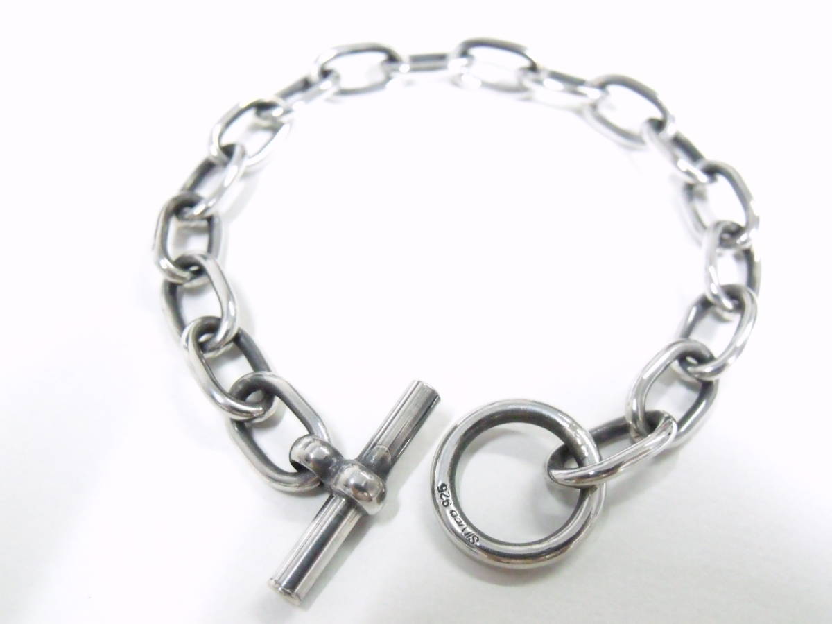 □シルバー925 長アズキ チェーン ブレスレット 【Size 17.5】【ライトタイプ 】日本製 重量24g マンテル 小豆 STERLING SILVER 925