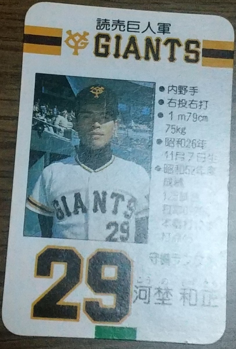 タカラプロ野球カード昭和53年読売巨人軍30枚セット