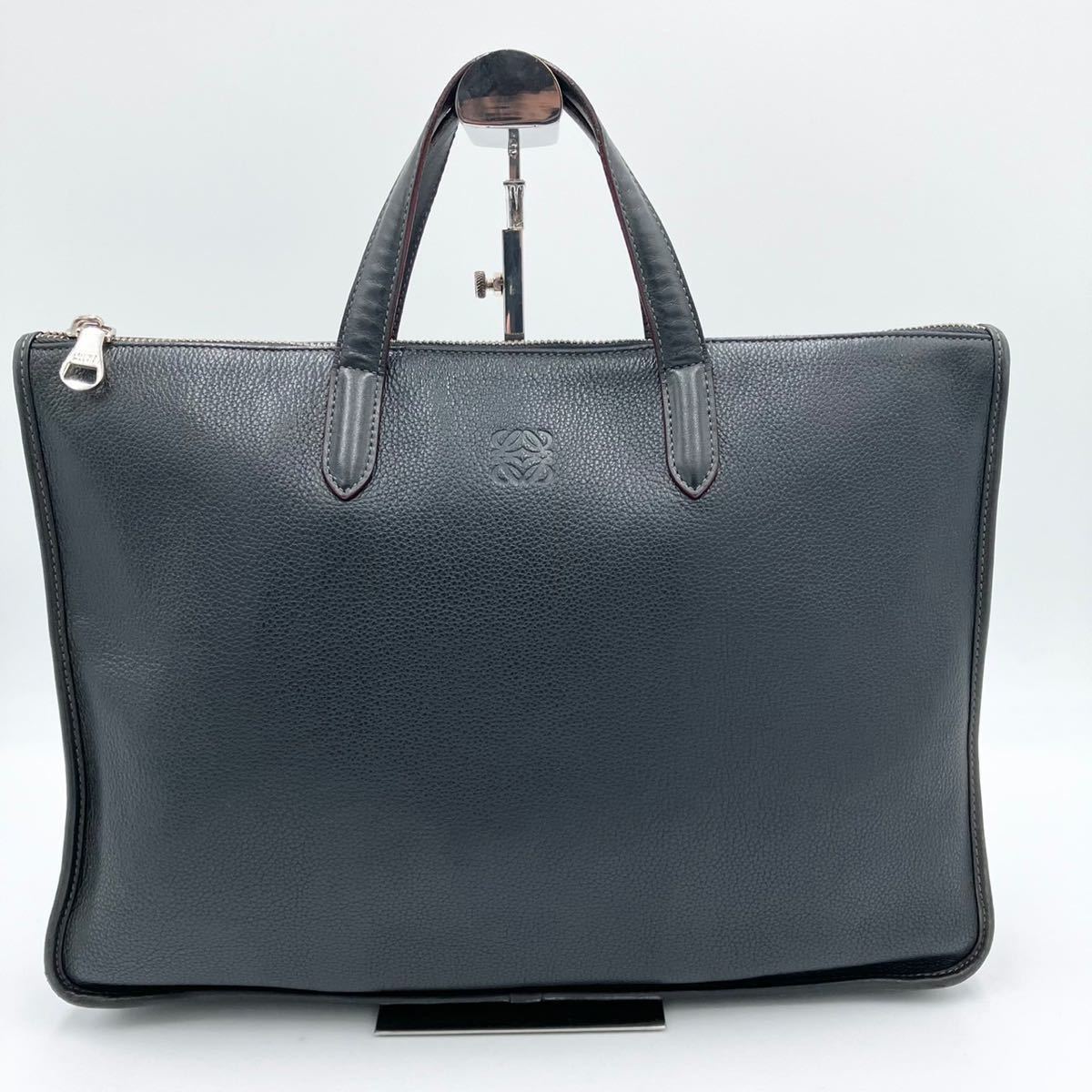 1円【極美品】ロエベ LOEWE ビジネスバッグ アナグラム A4 PC収納可 大容量