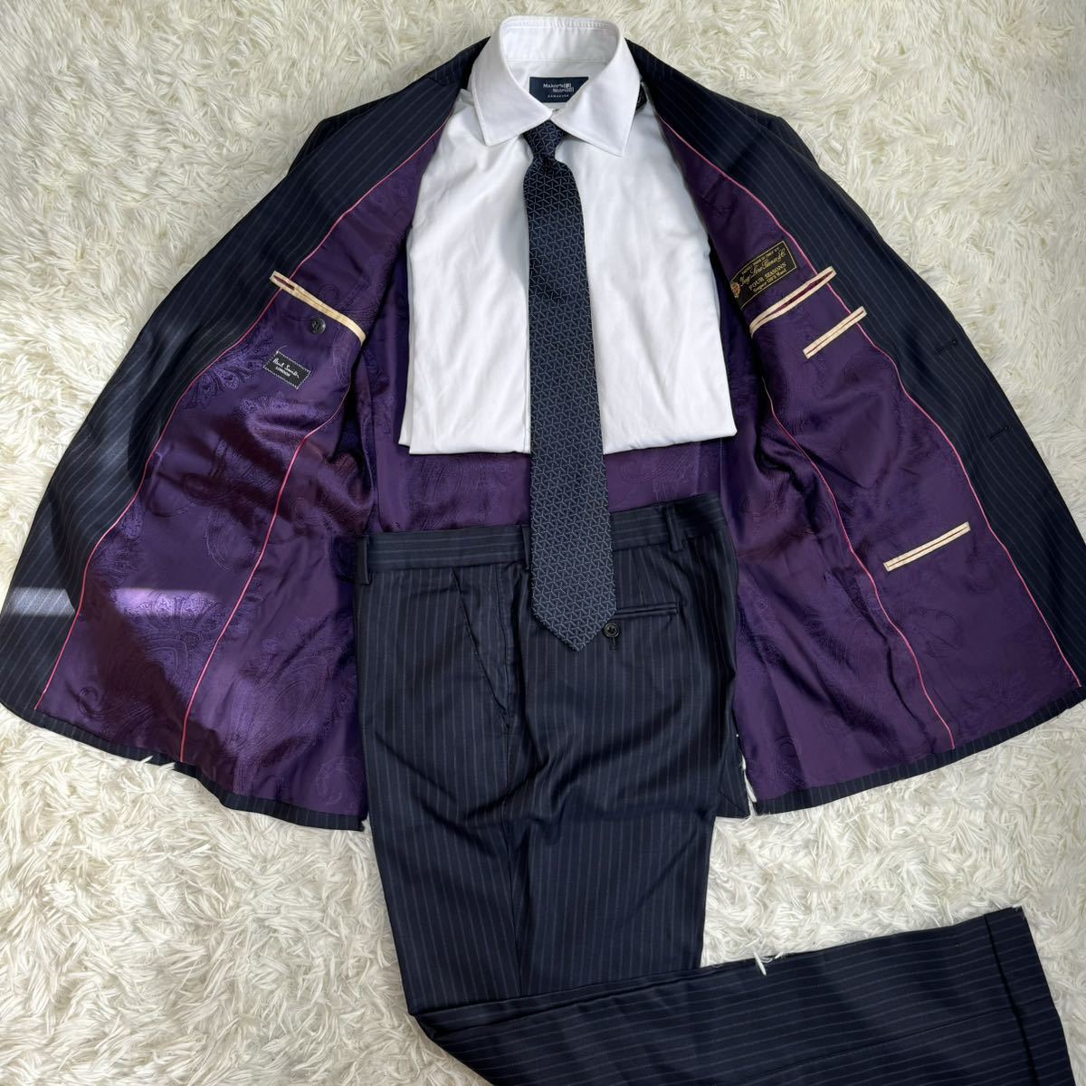 1円 Lサイズ 極美品 Paul Smith ポールスミス スーツ ロロピアーナ