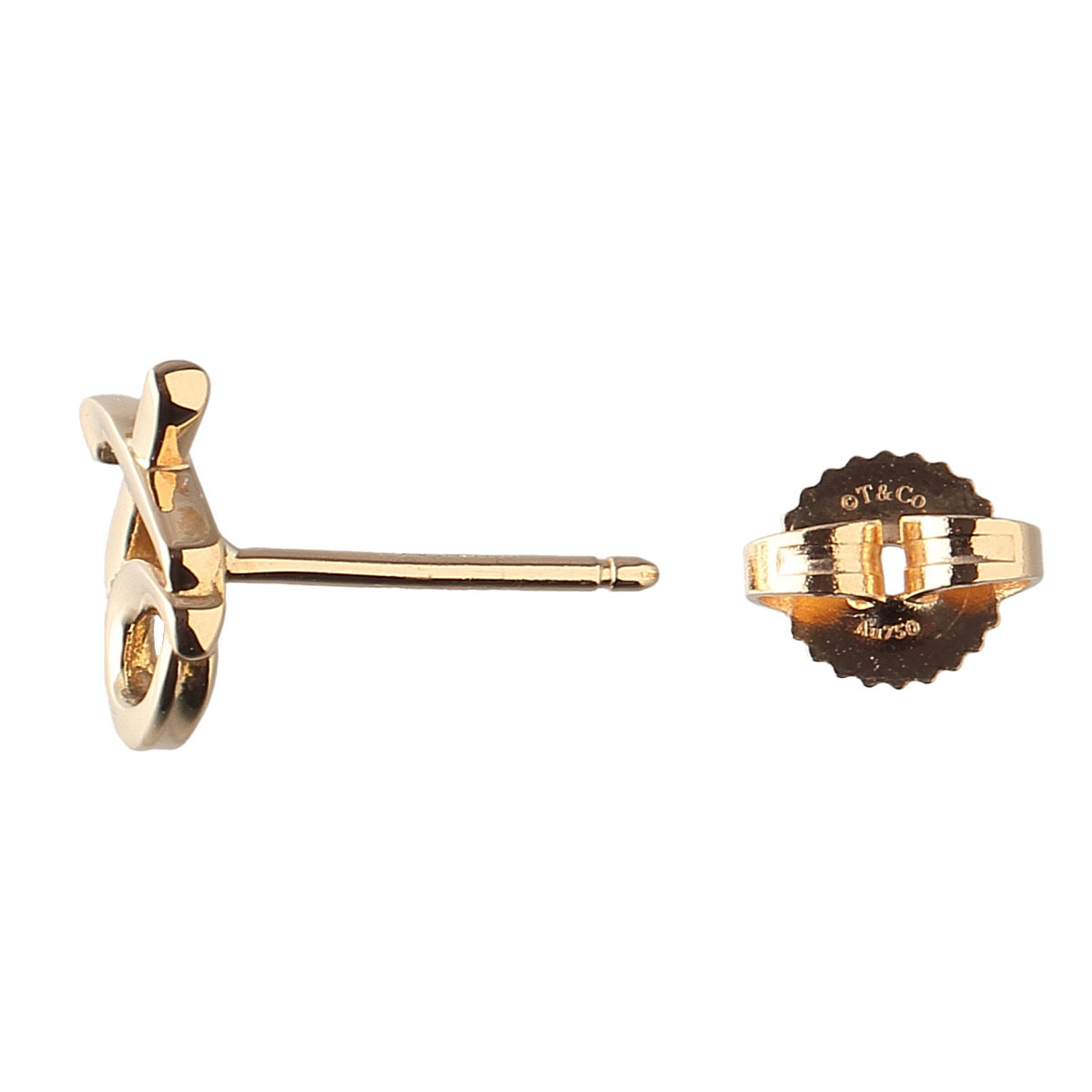 Tiffany & Co. ラブ＆キス XOシングルピアス18金イエローゴールド
