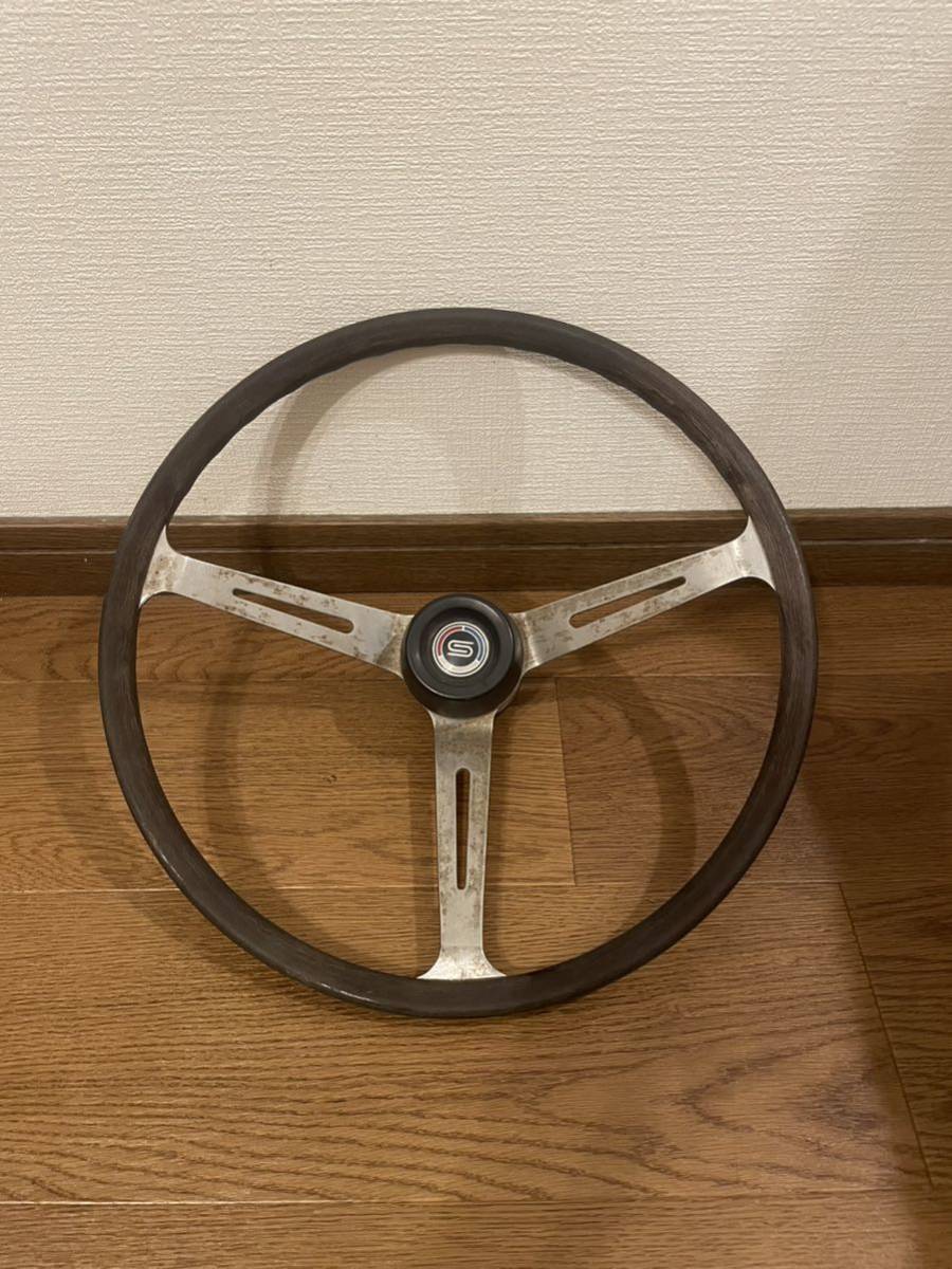 B10 サニー ステアリング ウッドハンドル 当時物 希少 DATSUN 昭和