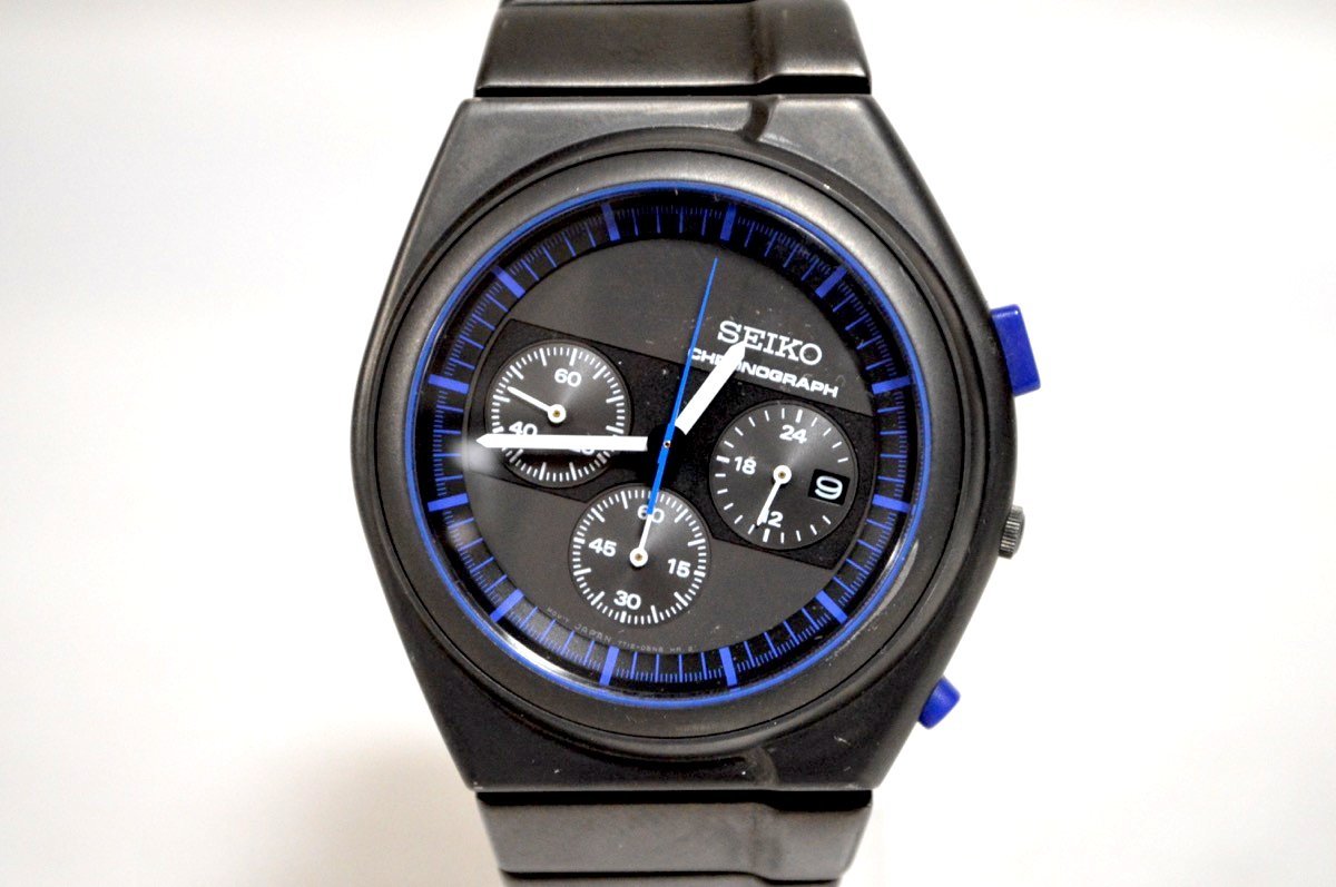 1円～ セイコー Seiko スピリット 黒文字盤 デイト 8T63-00D0 メンズ 
