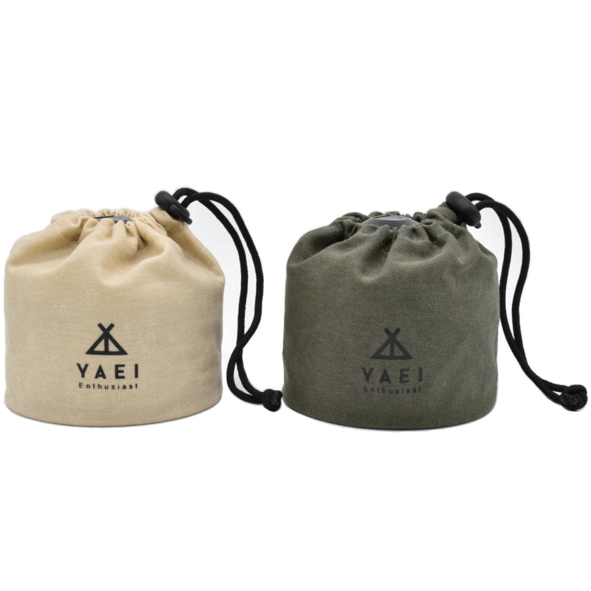 【特価】【旧ロット／数量限定】 YAEI Enthusiast OD缶 250 ガス缶 ガスカートリッジ カバー 巾着 ワックスキャンバス ソロキャンプ_2