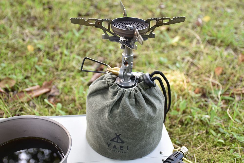 【特価】【旧ロット／数量限定】 YAEI Enthusiast OD缶 250 ガス缶 ガスカートリッジ カバー 巾着 ワックスキャンバス ソロキャンプ_7