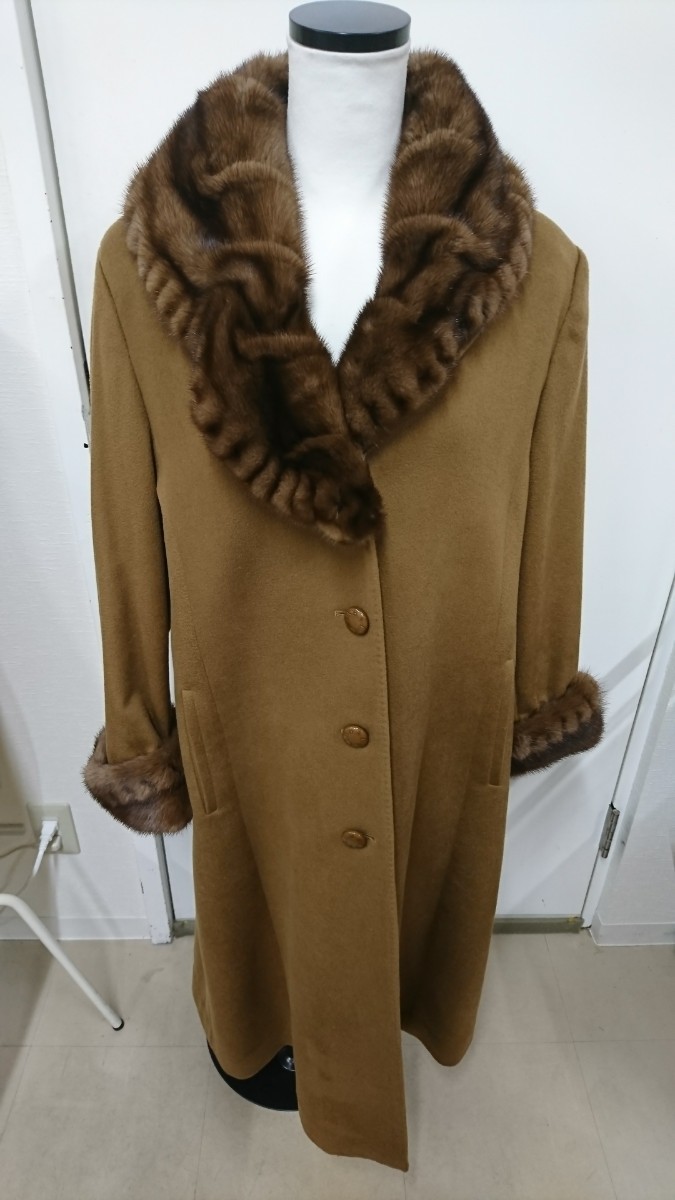 BALMAIN バルマン カシミア ミンクファー コート