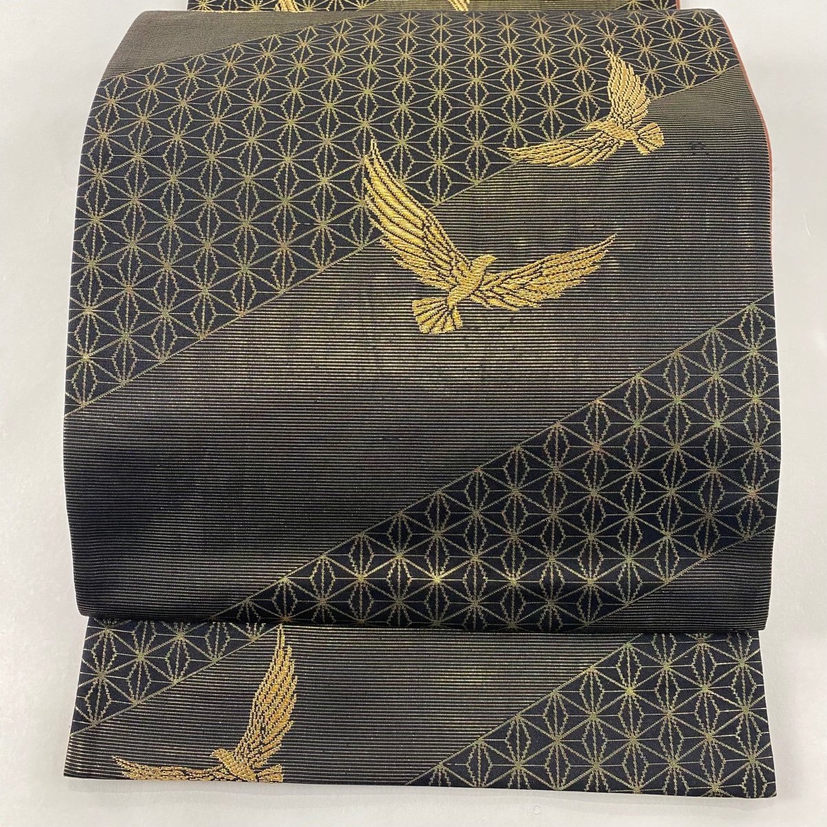 袋帯 キラキラ 鳳凰 鳥 金糸 銀糸 ラメ糸 正絹 六通 HRT115 【直営