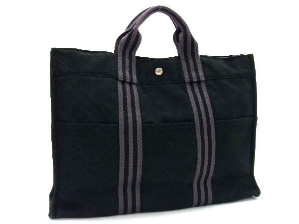 1円 HERMES エルメス フールトゥMM キャンバス シルバー金具