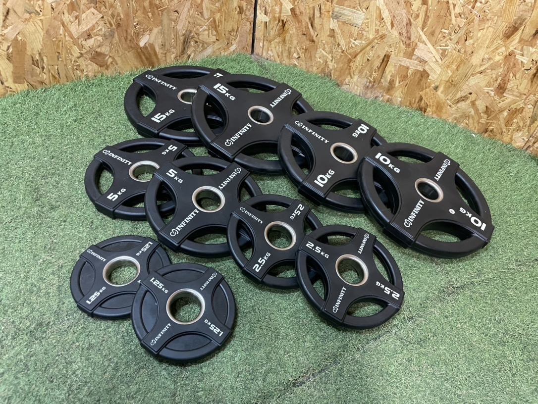 INFINITY ラバーオリンピックプレート 1.25Kg×2/2.5Kg×2/5Kg×2/10Kg
