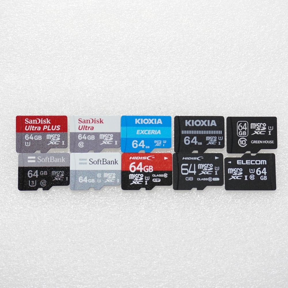 ■ 中古 microSDXC 64GB ■ まとめて 10枚セット / 動作品 フォーマット済 ジャンク 扱い microsd 　S11093