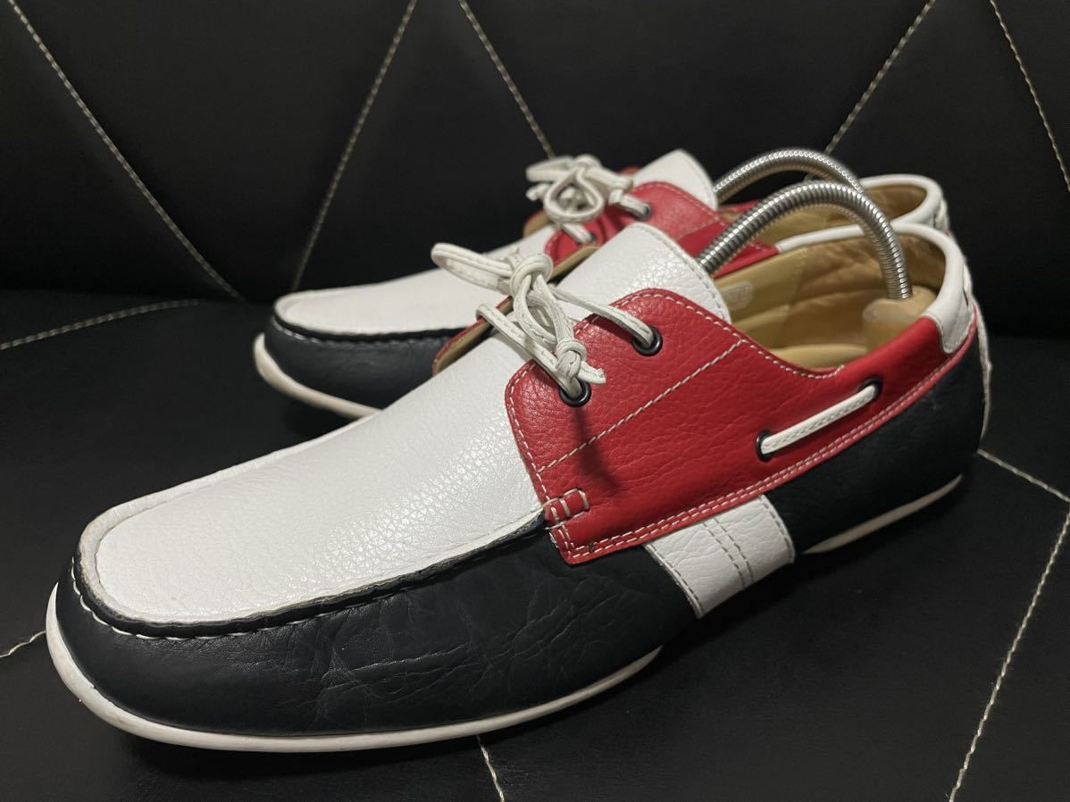 使用感少 REGAL リーガル NA3A 54DR 25.5cm レザーシューズ ドレスシューズ デッキシューズ ドライビングシューズ トリコロール メンズ 