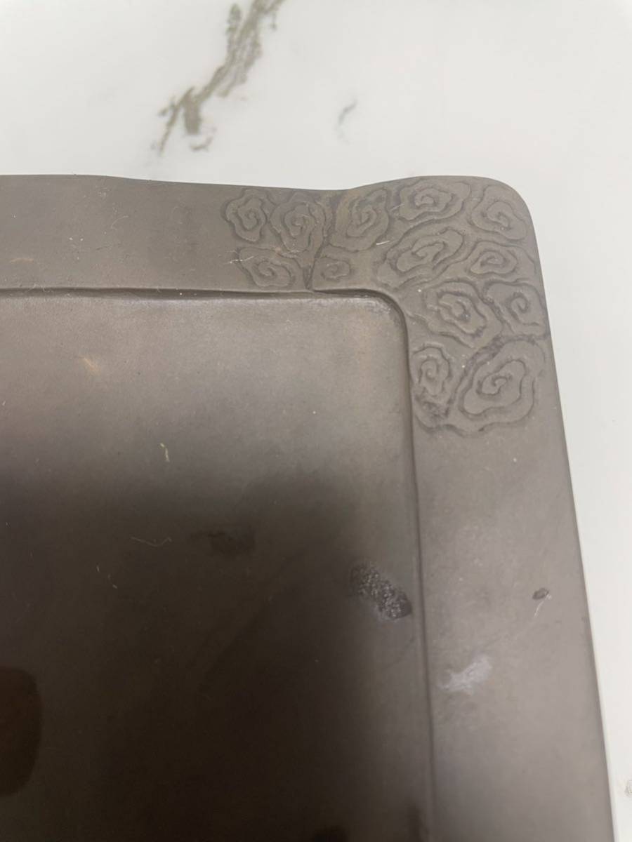 ♢中国端渓硯 雲龍紋様硯 箱入 文房四宝 アンティーク 骨董品