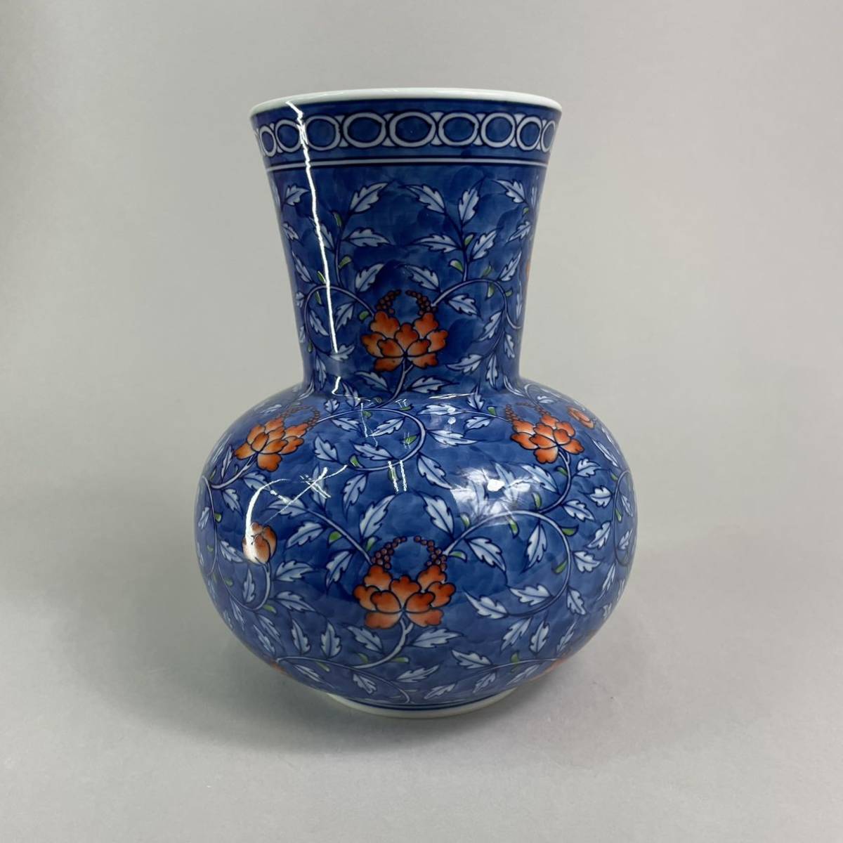 有田焼 館林源右衛門 染錦花唐草 花瓶 壺 高さ20.5cm 美品(染錦)｜売買