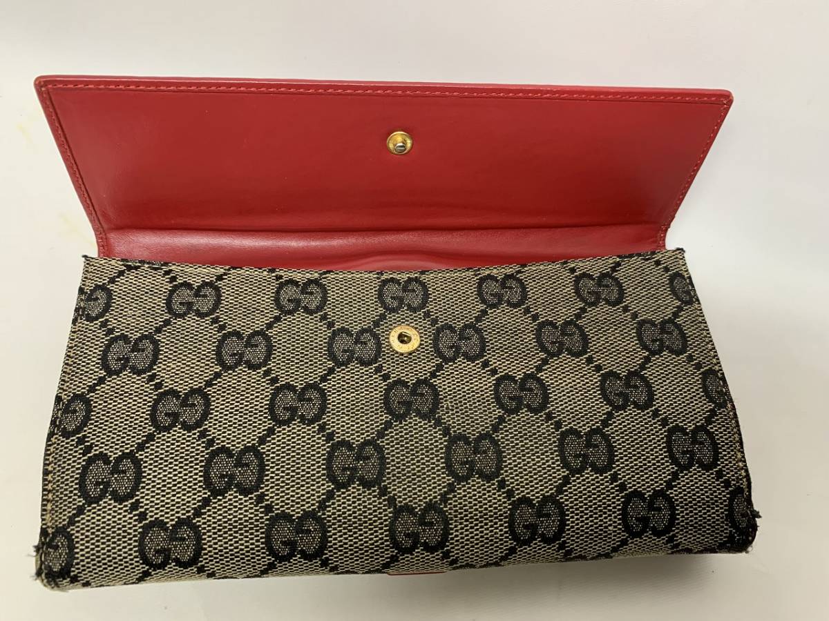グッチ GUCCI 長財布 ジャッキー，GG柄 ジャガード×レザー ベージュ 