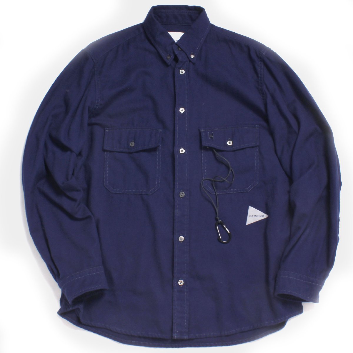 and wander thermonel shirt 定価27，500円 size4 Navy AW93-FT049 アンドワンダー サーモネル ボタンダウンシャツ