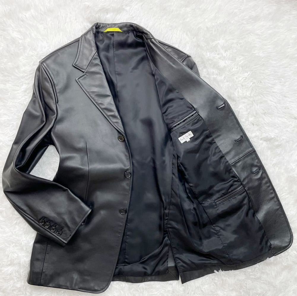 極美品 ポールスミス レザーテーラードジャケット 黒 メンズLサイズ 極美品!!! 【極上の本革】Paul Smith ポールスミス レザージャケット