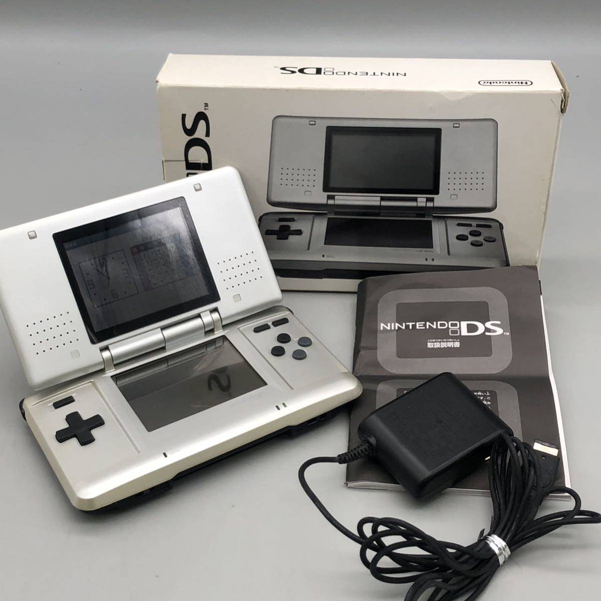 Nintendo 任天堂 ニンテンドーDS 初代 本体 シルバー NTR-001 付属品 タッチペン ACアダプター 説明書 箱付き 動作確認済 生産終了品 レア